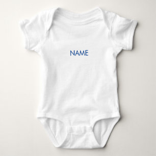 Einfache minimalistisch-blaue individuelle Name Baby Strampler