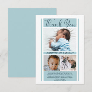 Einfache Minimalistisch Blue Baby Shower Boy Viele Dankeskarte