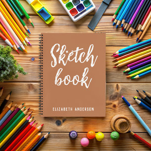 Einfache Minimalistisch-braune Personalisierte Ski Notizbuch