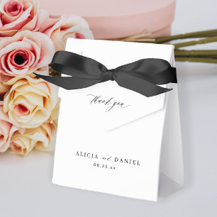 Einfache, minimalistisch-elegante Schwarz-Weiß-Hoc Geschenkschachtel