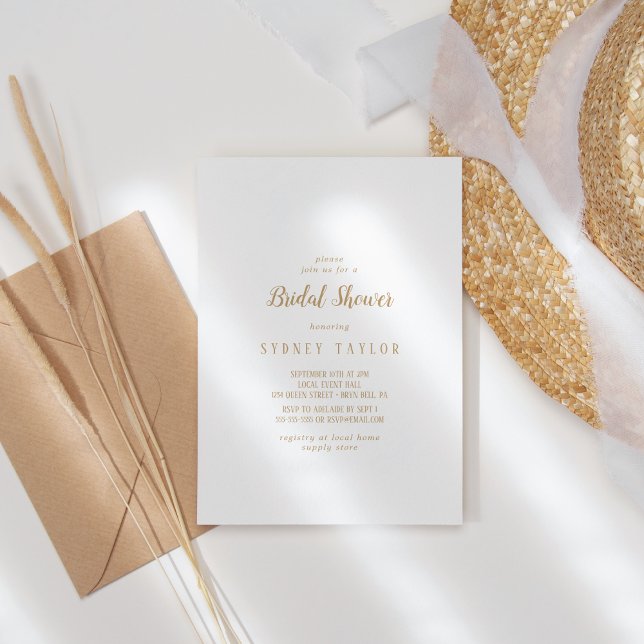 Einfache Minimalistisch|Gold Bridal Dusche Einladu Einladung (Von Creator hochgeladen)
