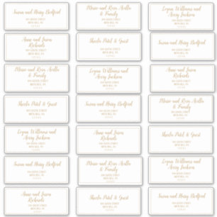 Einfache Minimalistisch- Gold-Frame-Gästedatadress Aufkleber