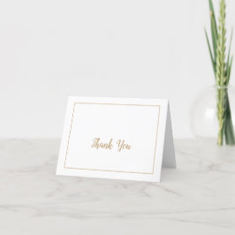 Einfache Minimalistisch-|Gold-Frame-Hochzeit Dankeskarte