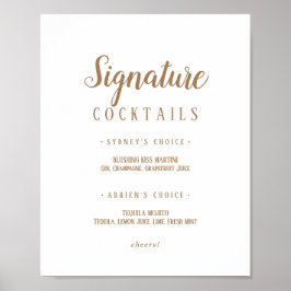Einfache Minimalistisch|Gold Signatur Cocktails Si Poster