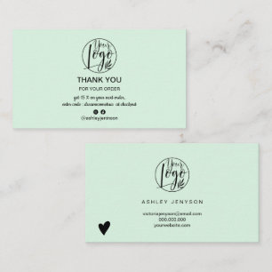 Einfache, minimalistisch grün Logo Bestellung Viel Visitenkarte
