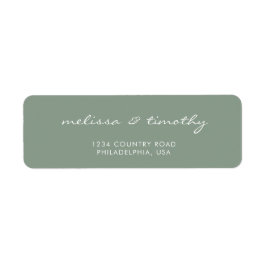 Einfache Minimalistisch Sage Green Wedding-Adresse