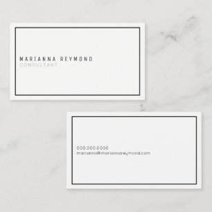 einfache minimalistisch weiß Berater elegant Visitenkarte