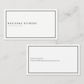 einfache minimalistisch weiß Berater elegant Visitenkarte