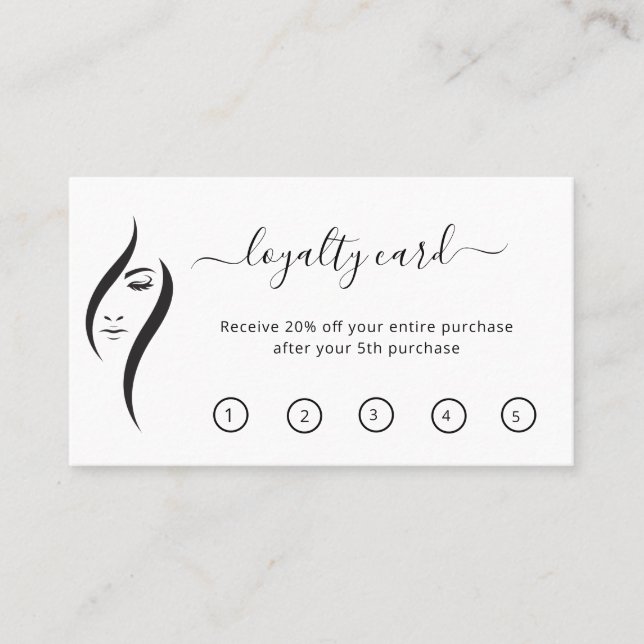Einfache minimalistisch-weiße und schwarze Schönhe Treuekarte (Vorderseite)