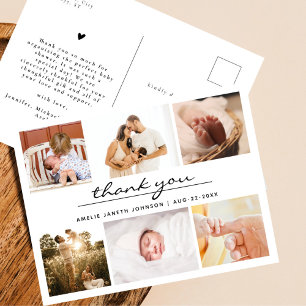 Einfache Minimalistische 6 Foto Collage Baby Viele Postkarte