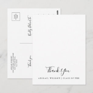 Einfache Minimalistische Abschluss Danke Postkarte