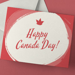 Einfache Minimalistische Ahornleaf in Rot und Weiß Postkarte