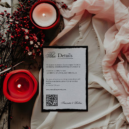 Einfache Minimalistische Angaben QR-Code in Schwar Begleitkarte