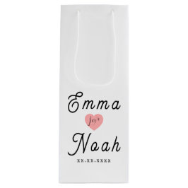 Einfache minimalistische anpassbare weiße Geschenk Geschenktüte Für Weinflaschen