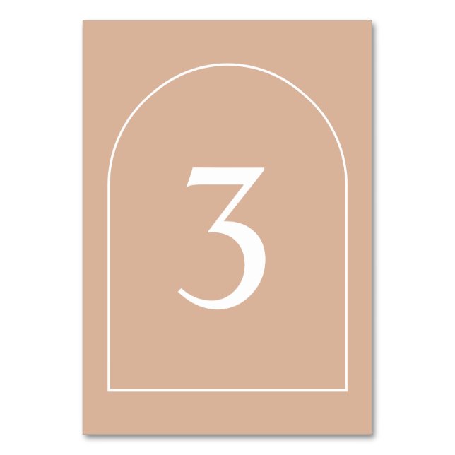 Einfache Minimalistische Arch Wedding Tischnummer (Vorderseite)