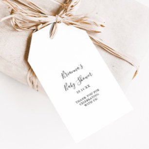 Einfache Minimalistische Babydusche Geschenkanhänger