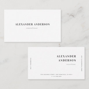 Einfache Minimalistische Berufliche Business Card Visitenkarte