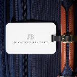 Einfache Minimalistische Bezeichnung für Monogramm Gepäckanhänger<br><div class="desc">Einfache Minimalistische 2-Buchstaben-Monogramm-Bezeichnung</div>