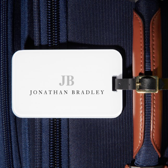 Einfache Minimalistische Bezeichnung für Monogramm Gepäckanhänger (Vorderseite Insitu 4)