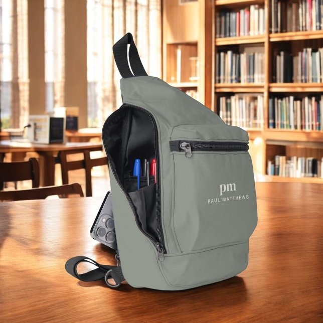 Einfache Minimalistische Bezeichnung für Sage Gree Crossbody Bag (Von Creator hochgeladen)