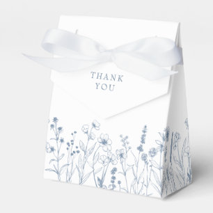 Einfache minimalistische blaue Wildblumen-Braut-Sh Geschenkschachtel