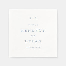 Einfache Minimalistische Blauer Hochzeitstiefel Serviette