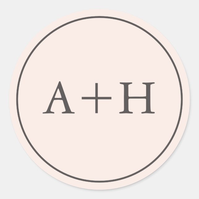Einfache Minimalistische Blush-Hochzeiten Runder Aufkleber (Vorderseite)