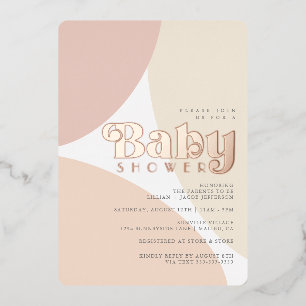 Einfache minimalistische Boho-Baby-Shower-Folie-Ei Folieneinladung