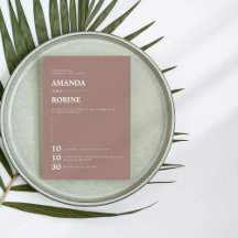 Einfache Minimalistische Braun Elegante Hochzeit