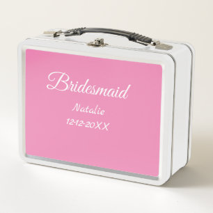Einfache minimalistische Brautjungfer mit Namen un Metall Brotdose