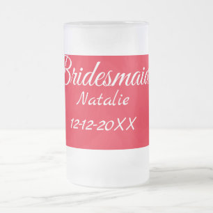 Einfache minimalistische Brautjungfer-Text mit Nam Mattglas Bierglas