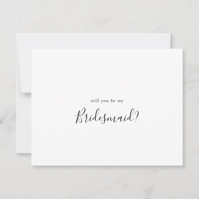 Einfache Minimalistische Bridesmaid-Initiative Mitteilungskarte (Vorderseite)