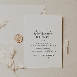 Einfache Minimalistische Bridesmaier Brunch-Dusche Einladung
