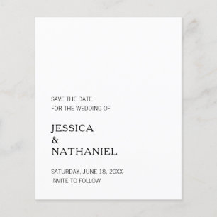 Einfache Minimalistische Budget-Hochzeit Save The