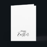 Einfache Minimalistische Calligraphie Happy Oaster Feiertagskarte<br><div class="desc">Diese einfache minimalistische Kalligrafie-Happy Ostercard ist perfekt für eine rustikale Feier. Das einfache und elegante Design zeichnet sich durch klassische und extravagante Schriftzeichen in Schwarz und Weiß aus.</div>