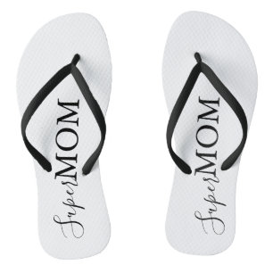 Einfache Minimalistische Calligraphie Super-Mama Flip Flops