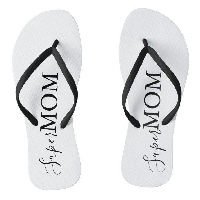 Einfache Minimalistische Calligraphie Super-Mama Flip Flops (Fußbett)