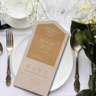 Einfache Minimalistische Champagner-Braune-Website All In One Einladung