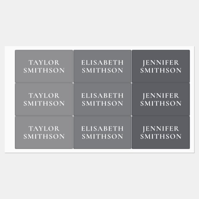 Einfache minimalistische Chic Grau Fügen Sie Ihren Etiketten (Blatt)
