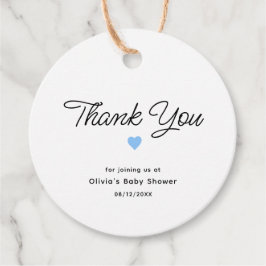 Einfache Minimalistische Custom Baby Shower Fevor  Geschenkanhänger