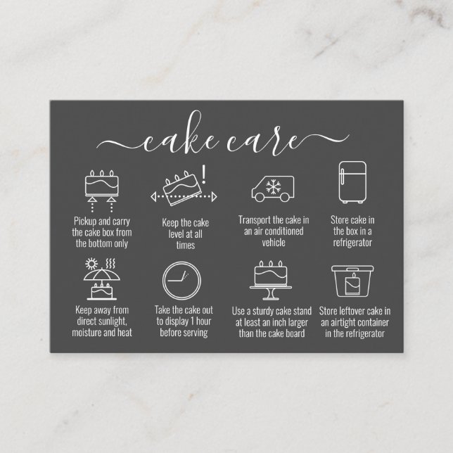 Einfache Minimalistische Dankeschön Cake Care Inst Visitenkarte (Vorderseite)