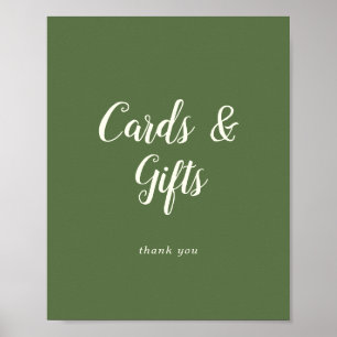 Einfache Minimalistische Dark Sage Cards und Gesch Poster