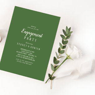 Einfache Minimalistische Dark Sage Engagement Part Einladung