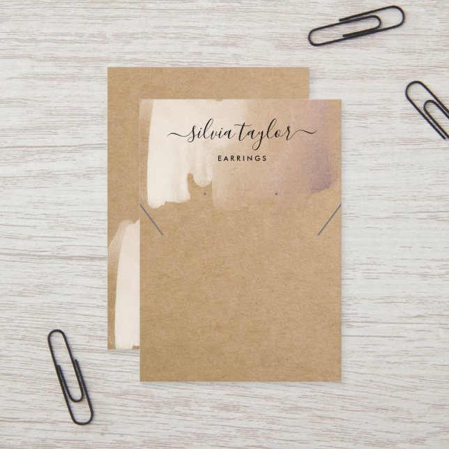 Einfache minimalistische Earring-Kette-Grafikkarte Visitenkarte (Vorderseite/Rückseite Beispiel)