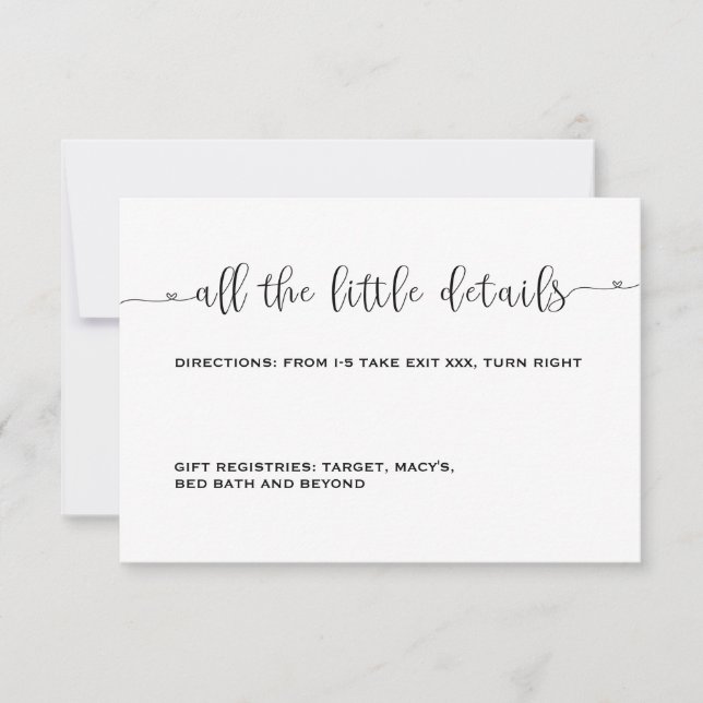 Einfache Minimalistische Einladung zur RSVP-Karte (Vorderseite)