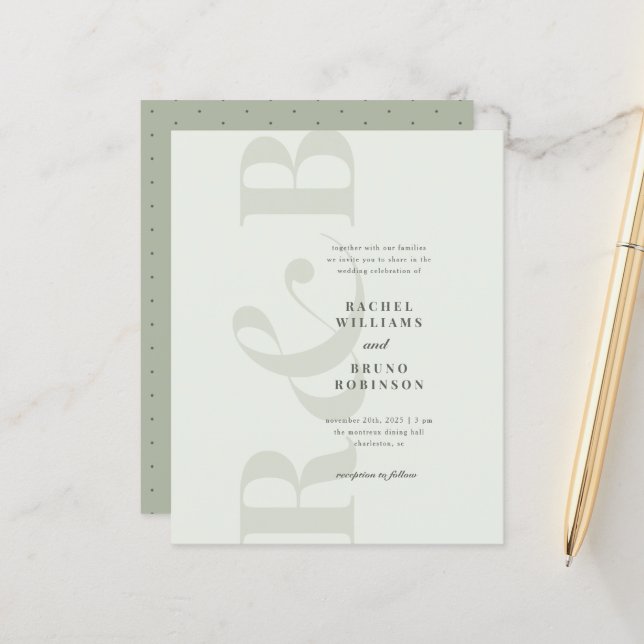 Einfache Minimalistische Einsätze bei Hochzeiten (Vorderseite/Rückseite Beispiel)