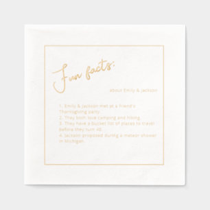 Einfache Minimalistische Elegant Fun Facts Hochzei Servietten Mit Folie