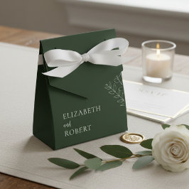 Einfache Minimalistische Elegant Hochzeitssage Grü Geschenkschachtel