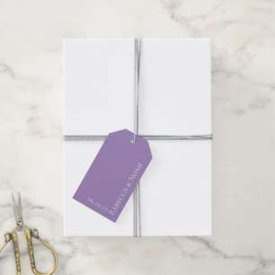 Einfache Minimalistische Elegant-Lavendel-Hochzeit Geschenkanhänger