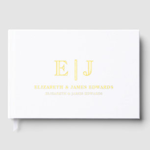 Einfache Minimalistische Elegante Couple Initials  Gästebuch